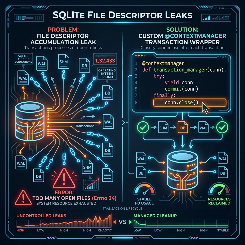 Infográfico de Correção de SQLite Leaks